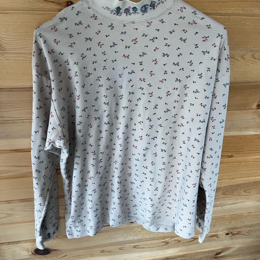 Vintage Northern Reflections Birdhouse Mock Turtleneck Long sleeve Top